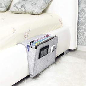 img 1 attached to 🛏️ Lib Bedside Caddy: Large Size, Handmade, Laptop Holder - Perfect for College Rooms, Bunk Beds, Hospitals