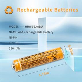 img 3 attached to 🔋 Надежная замена: 4PCS NI-MH перезаряжаемые батареи типа ААА для беспроводного телефона Panasonic - HHR-55AAABU, 1.2V 550mAh