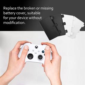 img 1 attached to 🎮 KELIFANG Replacement Battery Cover Door for Xbox One Controller - 4 Pack, Black