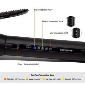 img 1 attached to 🔥 Утюжок для завивки волос GlamPalm Clip, керамическое покрытие, двойное напряжение, термостойкая подставка (1,2 дюйма)