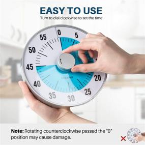 img 2 attached to ⏳ Secura 7.5-Inch Oversize Visual Countdown Timer for Kitchen - 60 Minute Time Management Tool for Kids, Teachers, and Adults (Blue)