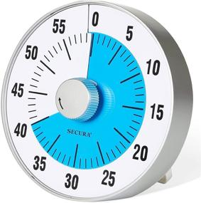 img 4 attached to ⏳ Secura 7.5-Inch Oversize Visual Countdown Timer for Kitchen - 60 Minute Time Management Tool for Kids, Teachers, and Adults (Blue)