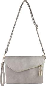 img 4 attached to Stylish Fold Over Envelope Wristlet Crossbody: Women's Handbags, Wallets & Wristlets for Chic Accents