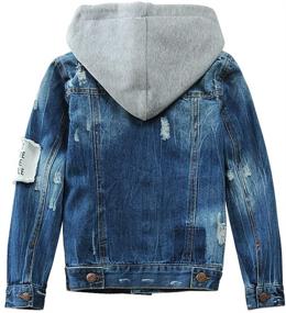 img 3 attached to SITENG Ripped Jacket Outwear Cotton Boys' Clothing for Jackets & Coats