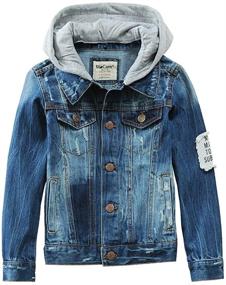 img 4 attached to SITENG Ripped Jacket Outwear Cotton Boys' Clothing for Jackets & Coats