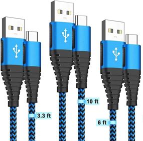 img 4 attached to Кабель【3Pack 3 3 10Фт】USB зарядное устройство Aioneus плетеный