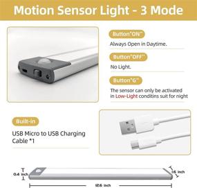 img 3 attached to 🔦 Vimcazle 54-LED Motion Sensor Cabinet Lights: Wireless USB Rechargeable, Uniform Light for Kitchen, Wardrobe, Cupboard - 2 Pack