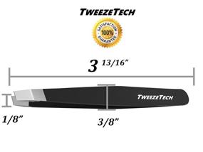 img 1 attached to Professional Grade Stainless Steel Tweezers Set - Precision, Slant, Flat - Black - Best Kit for Women and Men, Eyebrow, Ingrown Hair, Splinter, Model, Grooming & Hobby - TweezeTech+