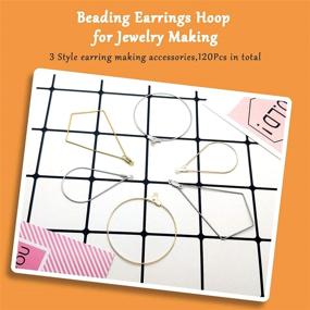 img 3 attached to 120Pcs Gold/White K Beading Hoop Earrings: Ideal for DIY Craft & Jewelry Making Supplies