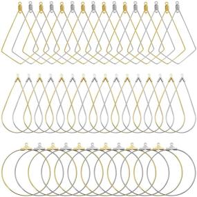 img 4 attached to 120Pcs Gold/White K Beading Hoop Earrings: Ideal for DIY Craft & Jewelry Making Supplies