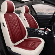 vavolo car seat covers full set faux leatherette waterproof seat covers for cars universal fit for auto pick-up jeep suv - crimson white logo