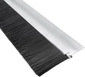 img 1 attached to 🚪 Premium h-Shape Aluminum Alloy Door Brush Bottom Sweep with 2-inch Black Nylon Brush - 1000mm x 78mm