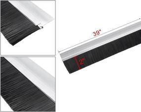 img 3 attached to 🚪 Premium h-Shape Aluminum Alloy Door Brush Bottom Sweep with 2-inch Black Nylon Brush - 1000mm x 78mm