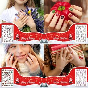 img 3 attached to 450pcs Leesgel Christmas Nail Stickers - Santa, Snowman, Elk and More! Perfect Stocking Stuffers for Women and Kids - Christmas Nail Decals Charms