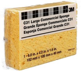 img 2 attached to 3M Large Beige Sponge: 🧽 Highly Absorbent Pack for Versatile Cleaning