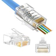 🔌 vcelink rj45 cat5e/cat5 pass through connectors - 100-pack: modular plugs for solid or stranded utp network cable logo