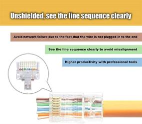 img 2 attached to 🔌 VCELINK RJ45 Cat5e/Cat5 Pass Through Connectors - 100-Pack: Modular Plugs for Solid or Stranded UTP Network Cable