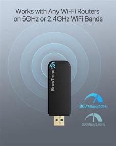 img 1 attached to 🔌 BrosTrend Linux USB WiFi Adapter 1200Mbps: Ultimate Performance for Ubuntu, Mint, Kali, Debian, Kubuntu, Mate, Zorin, PureOS, Raspberry Pi 2+, Windows 11 - Dual Band USB3.0 Wireless Wi-Fi 5GHz/867Mbps + 2.4GHz/300Mbps