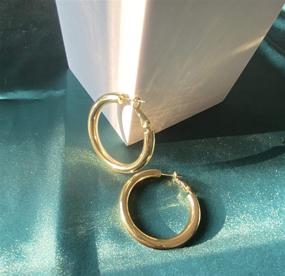 img 1 attached to Large Chunky Gold Hoop Earrings Set of 3 - Thick Open Hoops Jewelry for Women and Girls