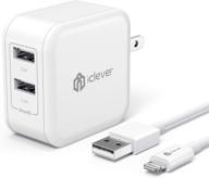 iclever iphone ipad charger: 24w dual port usb wall charger with mfi certified lightning cable - compatible with iphone 12 11 pro/xs/xs max/xr/x/8/7/6/6s/plus/se, ipad air 2/pro/mini 3 and more! logo