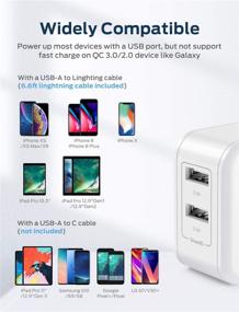 img 1 attached to iClever iPhone iPad Charger: 24W Dual Port USB Wall Charger with MFI Certified Lightning Cable - Compatible with iPhone 12 11 Pro/Xs/XS Max/XR/X/8/7/6/6S/Plus/SE, iPad Air 2/Pro/Mini 3 and More!