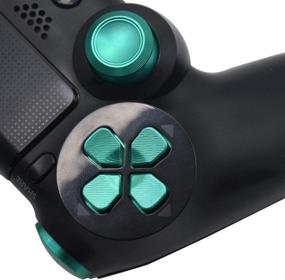 img 1 attached to 🎮 TOMSIN Metal Buttons for PS4 Controller Gen 1: Upgraded Aluminum Metal Thumbsticks, Analog Grip, Bullet Buttons, D-pad, L1 R1 L2 R2 Triggers (Green)