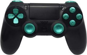 img 2 attached to 🎮 TOMSIN Metal Buttons for PS4 Controller Gen 1: Upgraded Aluminum Metal Thumbsticks, Analog Grip, Bullet Buttons, D-pad, L1 R1 L2 R2 Triggers (Green)