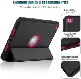 img 1 attached to SEYMAC Stock Case for iPad 10.2 2020/2019, Protective iPad 10.2 inch Smart Cover Auto Sleep Wake with Leather Stand Feature for 8th/7th Generation New iPad in Black/Rose