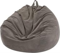 🪑 nobildonna bean bag chair cover (no filler): extra large 300l soft corduroy beanbag for stuffed animal storage - ideal for kids and adults logo