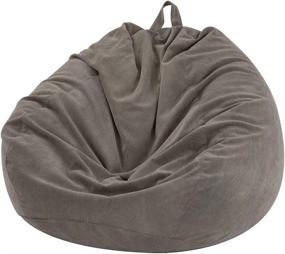 img 4 attached to 🪑 Nobildonna Bean Bag Chair Cover (No Filler): Extra Large 300L Soft Corduroy Beanbag for Stuffed Animal Storage - Ideal for Kids and Adults