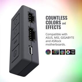 img 3 attached to Cooler Master 6-Preset Modes Addressable RGB Fan Controller - Enhanced with 7 Vibrant Colors and Thermal Detection Mode for Fans and Air Cooler