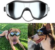 🐶 protective dog sunglasses: nvted dog goggles for medium/large dogs - uv, wind, dust & fog protection with adjustable strap логотип