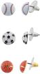 lux accessories sports multi earring logo