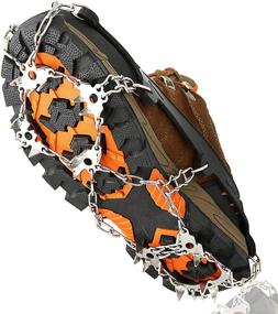 img 4 attached to 🥾 Hiking Boot Crampons with Ice Snow Spike Cleats for Enhanced Traction - Microspikes for Walking, Climbing and Stainless Shoe Grips