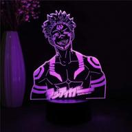 anime jujutsu kaisen ryomen sukuna figure: 3d led night light - perfect manga desk lamp for bedroom decoration, home decor, and birthday gift for kids - child-safe bedside lamp логотип