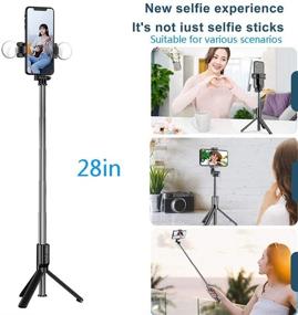 img 3 attached to Selfie Stick Tripod with Fill Light and Wireless Remote Control - 360° Rotation, Compatible with All Mobile Phones, Android and iPhone12 Pro/12/12 Mini, 11 Pro/11, XR XS/XS Max