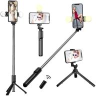 selfie stick tripod with fill light and wireless remote control - 360° rotation, compatible with all mobile phones, android and iphone12 pro/12/12 mini, 11 pro/11, xr xs/xs max logo