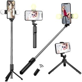 img 4 attached to Selfie Stick Tripod with Fill Light and Wireless Remote Control - 360° Rotation, Compatible with All Mobile Phones, Android and iPhone12 Pro/12/12 Mini, 11 Pro/11, XR XS/XS Max