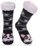 dosoni kids boys girls fuzzy slipper socks: cute animal print non-skid soft warm winter socks logo