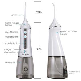 img 3 attached to 💦 Professional Cordless Water Teeth Cleaner: Portable Rechargeable Dental Oral Irrigator for Home and Travel | IPX7 Waterproof, Cleanable Water Tank | Fresh Breath