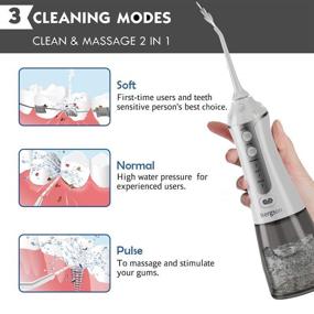 img 1 attached to 💦 Professional Cordless Water Teeth Cleaner: Portable Rechargeable Dental Oral Irrigator for Home and Travel | IPX7 Waterproof, Cleanable Water Tank | Fresh Breath