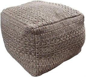 img 4 attached to Pouf Cover Pouf Ottoman Unstuffed Cotton Linen - Stylish Coffee Color Decorative Ottoman Footrest Cover