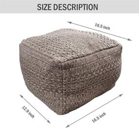 img 1 attached to Pouf Cover Pouf Ottoman Unstuffed Cotton Linen - Stylish Coffee Color Decorative Ottoman Footrest Cover