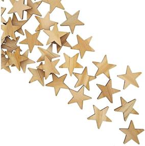 img 4 attached to 🌟 Улучшите ваши проекты рукоделия с помощью набора из 100 недоделанных деревянных вырезанных звездочек Bright Creations - размером 1 дюйм.