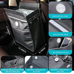 img 2 attached to 🚗 Multifunctional Car Storage Bag, ZeChok Folding and Leak-proof Car Organizer with Detachable Waterproof Inner Tank - Tidy Auto Organization & Boot Maintenance - Suitable for All Car Models (Leather, Black)