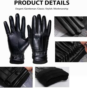 img 1 attached to Thermal Leather Windproof Mittens Outdoor Men's Accessories in Gloves & Mittens