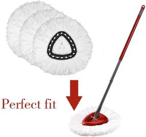 img 3 attached to 🧹 Spin Mop Replacement Heads 3-Pack - Compatible, Microfiber, Easy Cleaning Refills