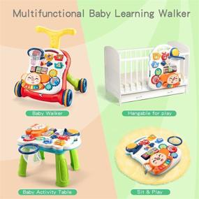 img 3 attached to 🚶 CUTE STONE 2-in-1 Sit-to-Stand Learning Walker: Early Educational Baby Activity Center with Removable Play Panel, Multifunctional Playset for Infant Boys and Girls - Baby Music Learning Toy Gift
