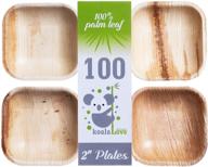 koalalove 100% compostable disposable mini sushi/cake palm leaf plates bulk – eco-friendly & biodegradable party tableware alternative to plastic logo