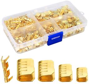 img 4 attached to 500 Pcs KeeYees Non-Insulated U Shape Copper Ring Terminals Crimp Kit - Assorted Cable Wire Spade Electric Butt Connector Set